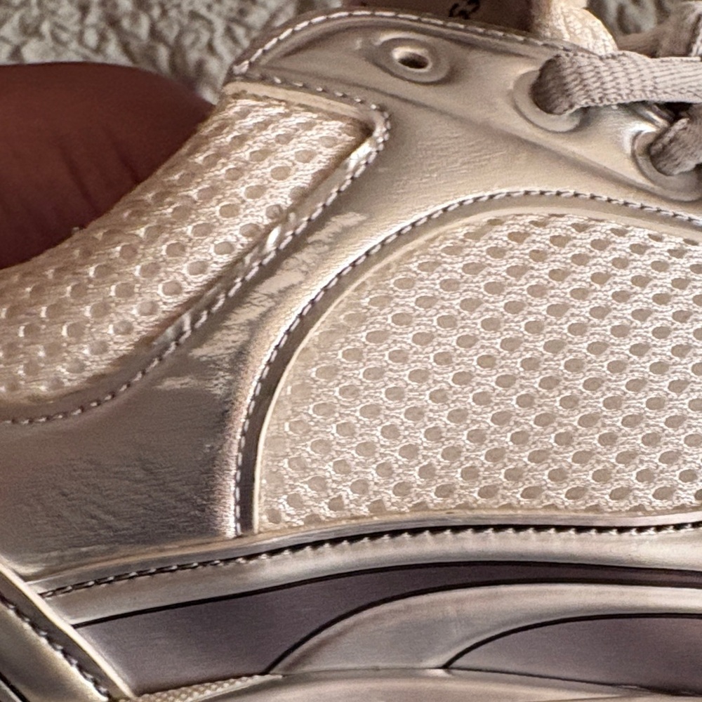 CHANEL Metallic Silver and Gray Sneakers - Picture 11 of 11